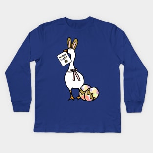 Happy Easter Bunny Ears on Gaming Goose Kids Long Sleeve T-Shirt